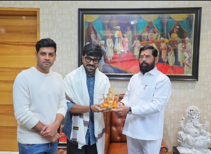 Global Star Ram Charan Meets Maharashtra Chief Minister Eknath Shinde Alongside Wife Upasana