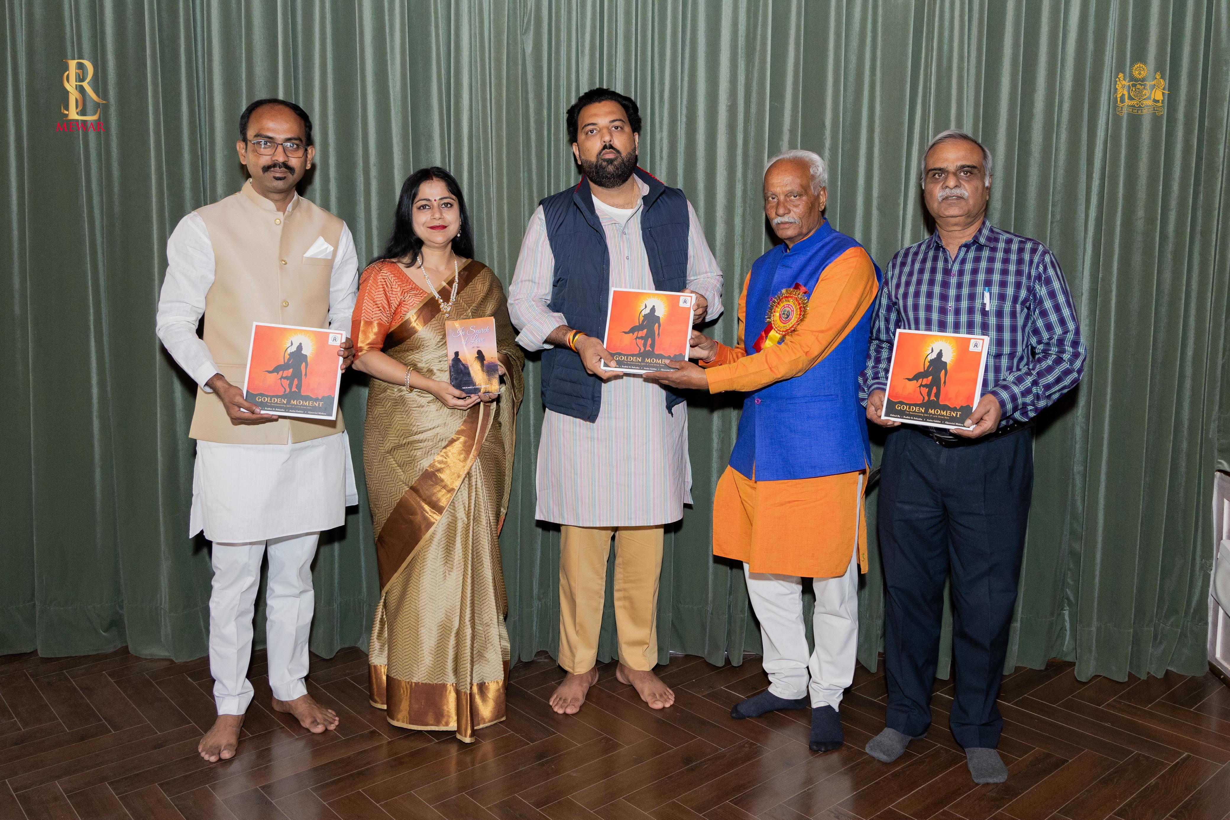 Authors Momita Chaudhari and Sudhir Ase Salunke Present Their Books to Maharaja Dr. Lakshyaraj Singh Mewar