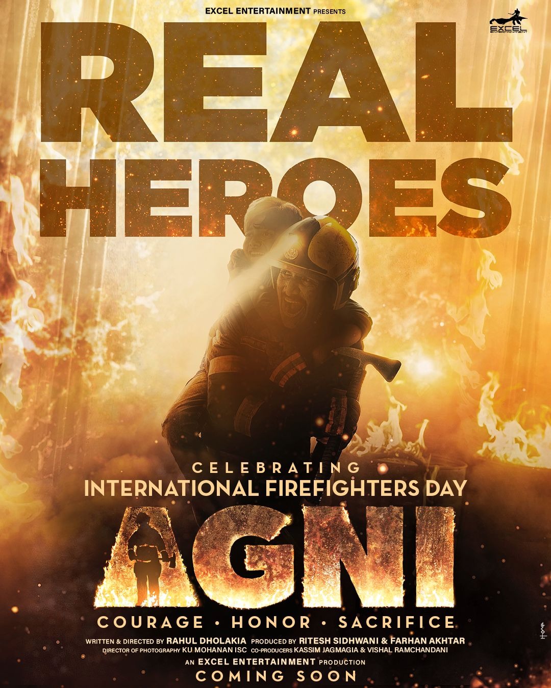 Excel Entertainment releases special poster of 'Agni' on International Firefighters Day