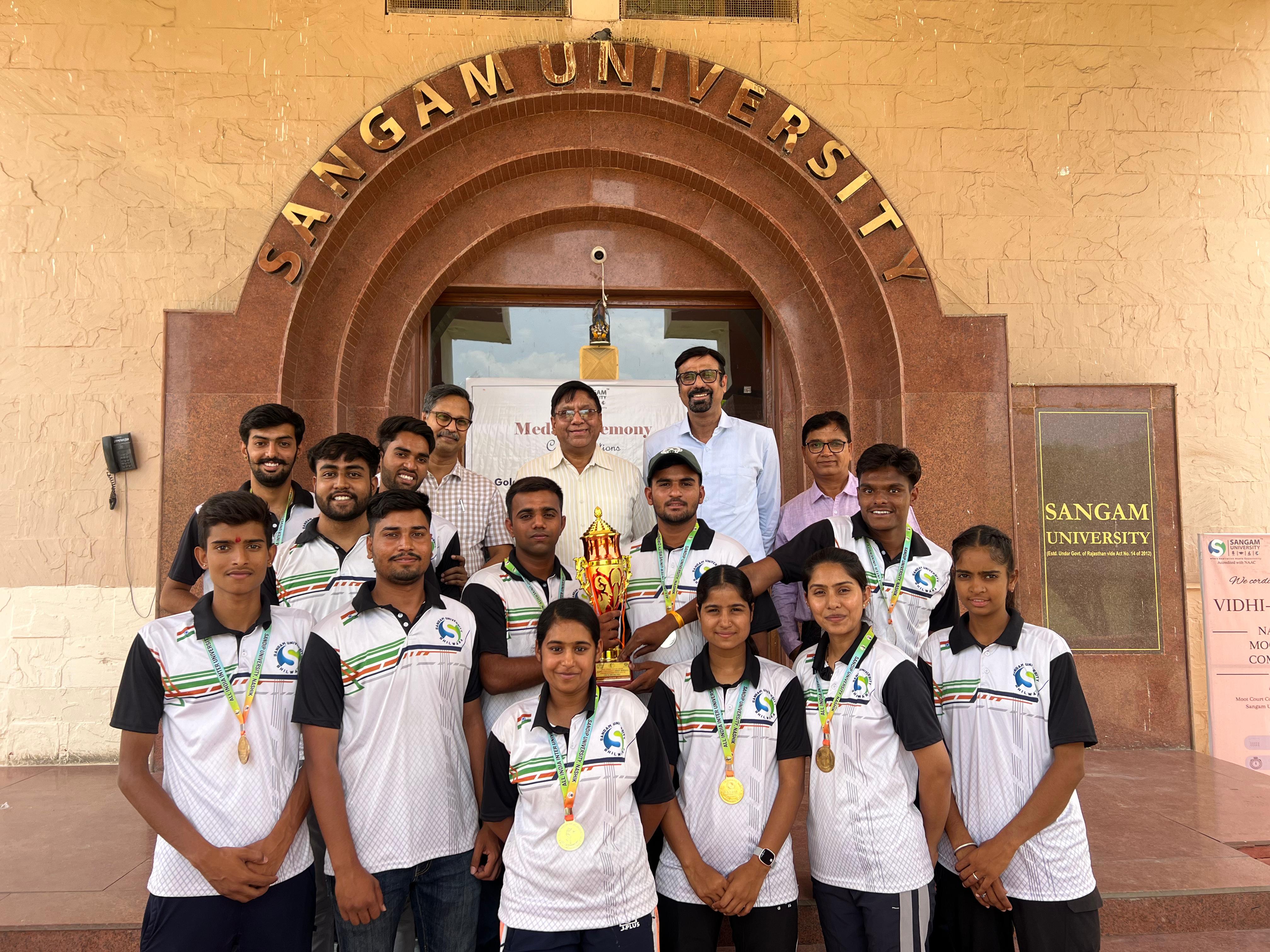 Sangam University Wins Gold at All India Inter-University Drop Roball Championship