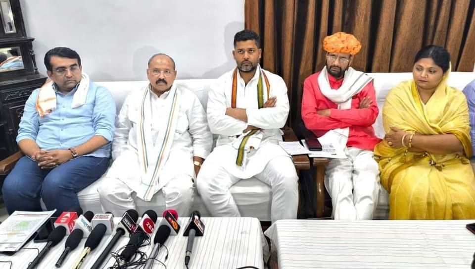 Congress Leaders Criticize BJP Government at Kota Rural Congress Press Conference