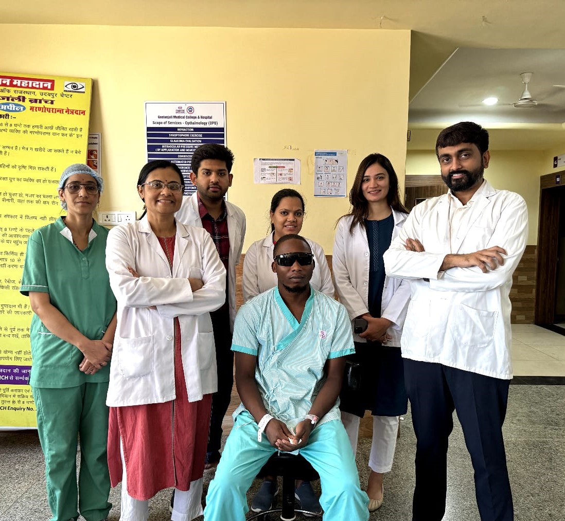 गीतांजली हॉस्पिटल में हुआ अफ्रीका नाईजीरियन रोगी के जन्मजात बाईं आंख के मोतियाबिंद का  सफल ऑपरेशन व लेंस प्रत्यारोपण