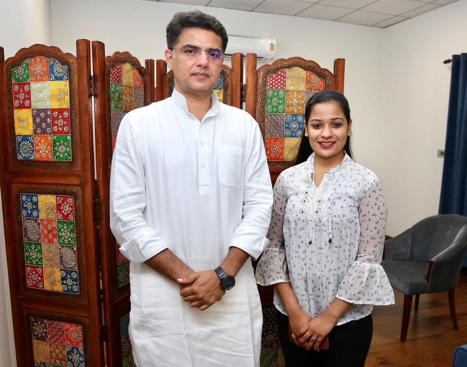 ### National Shooter Palak Meets Former Deputy CM Sachin Pilot