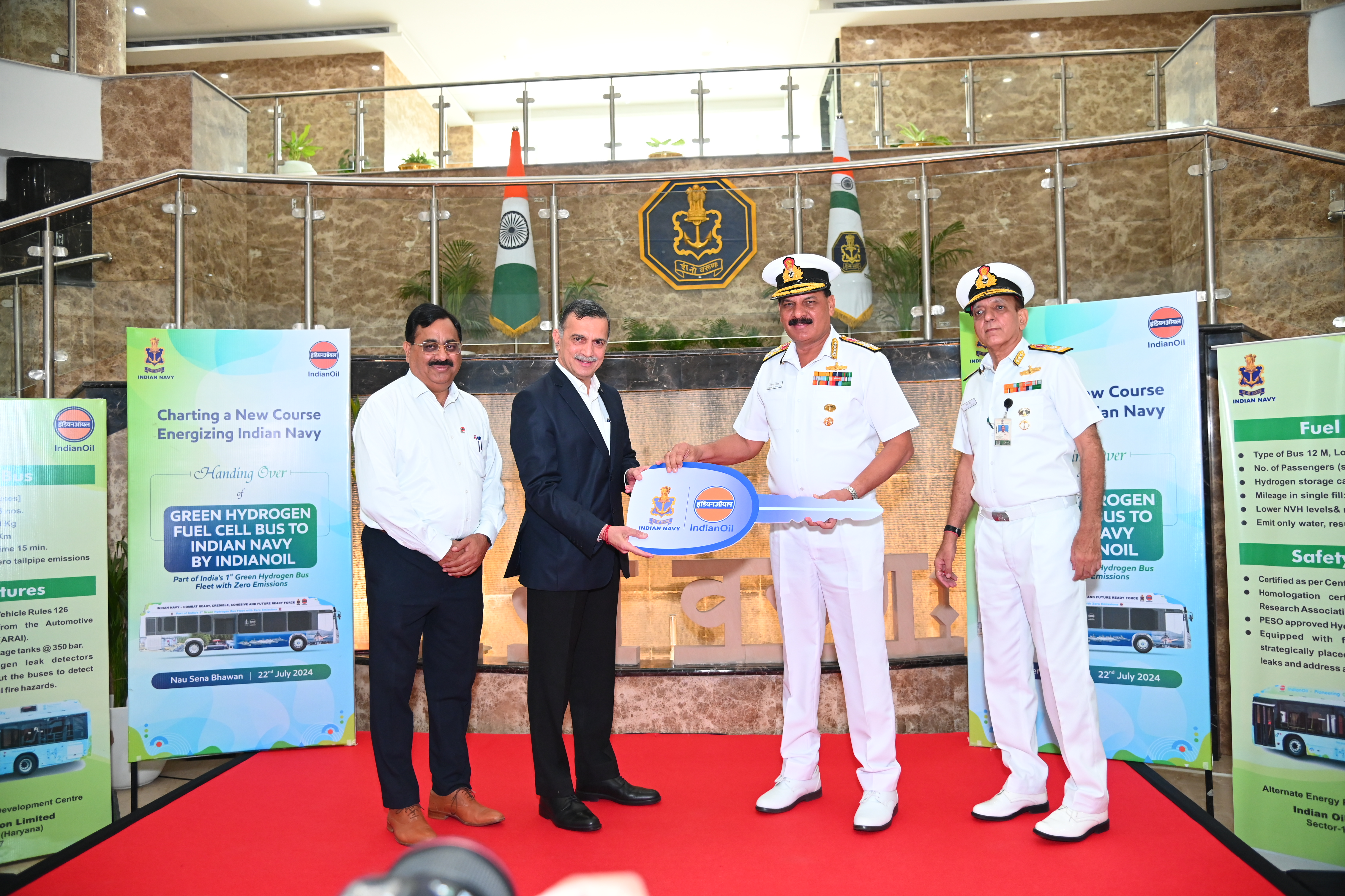 IndianOil Partners with Indian Navy for Green Hydrogen Fuel Cell Bus Initiative