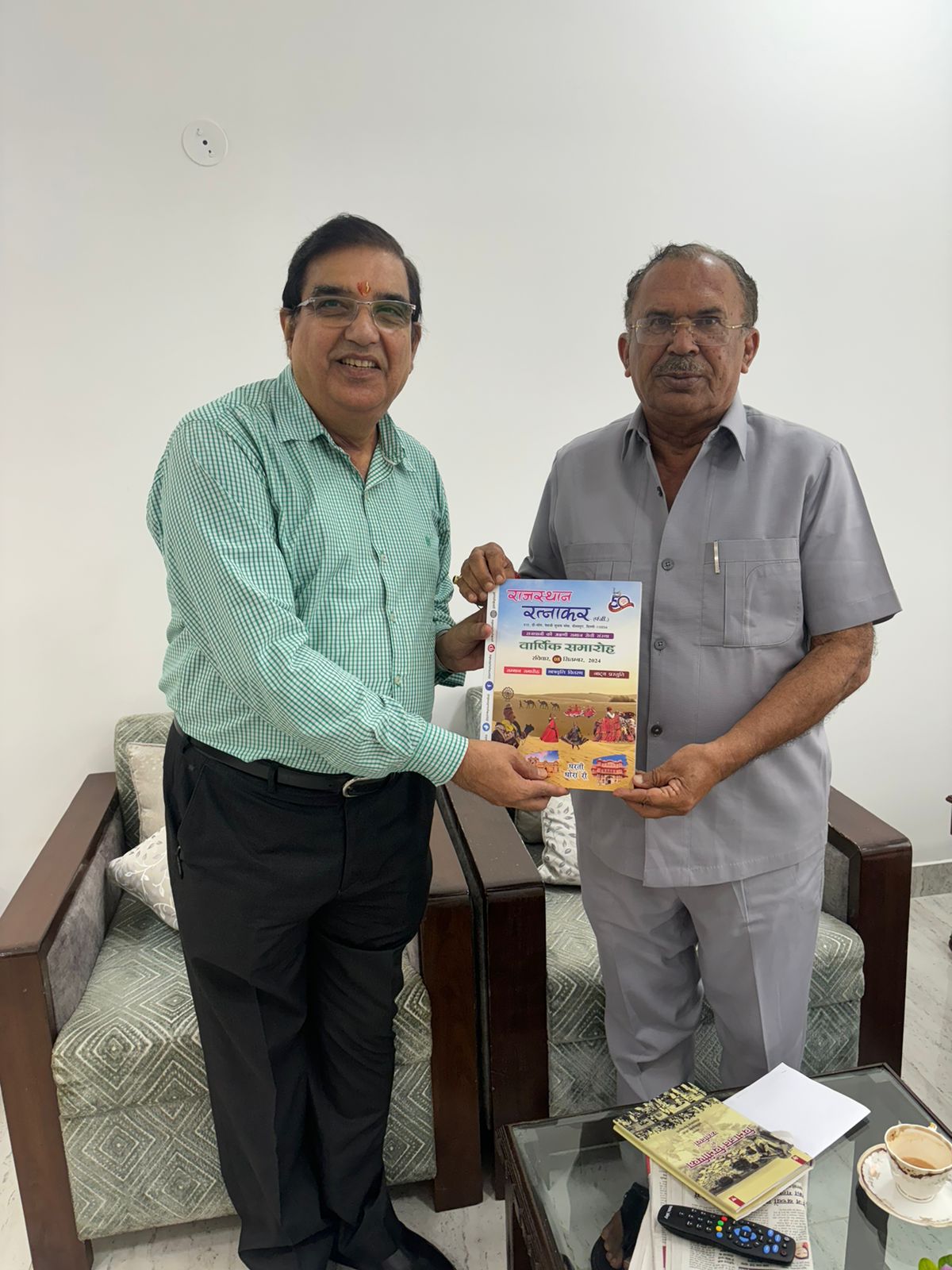 Rajasthan Assembly Speaker Vasudev Devnani Receives Copy of Souvenir Published by Rajasthan Ratnakar