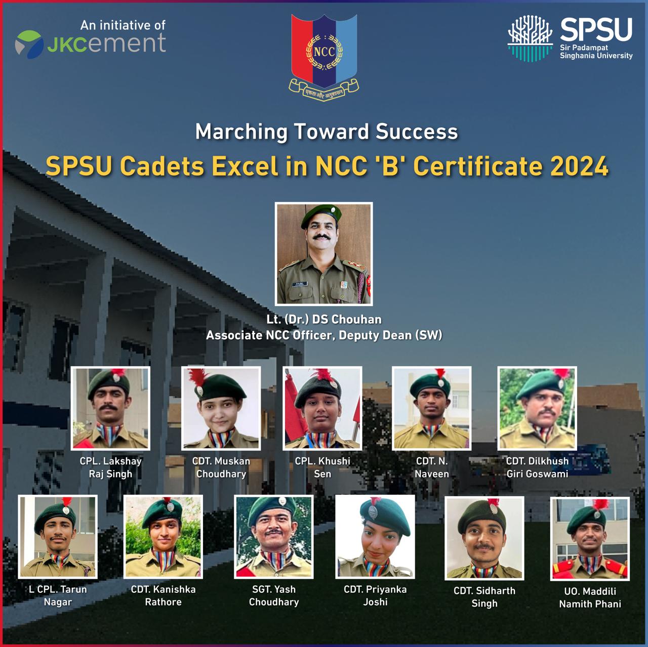 SPSU achieved 100% NCC ‘B’ Certificates