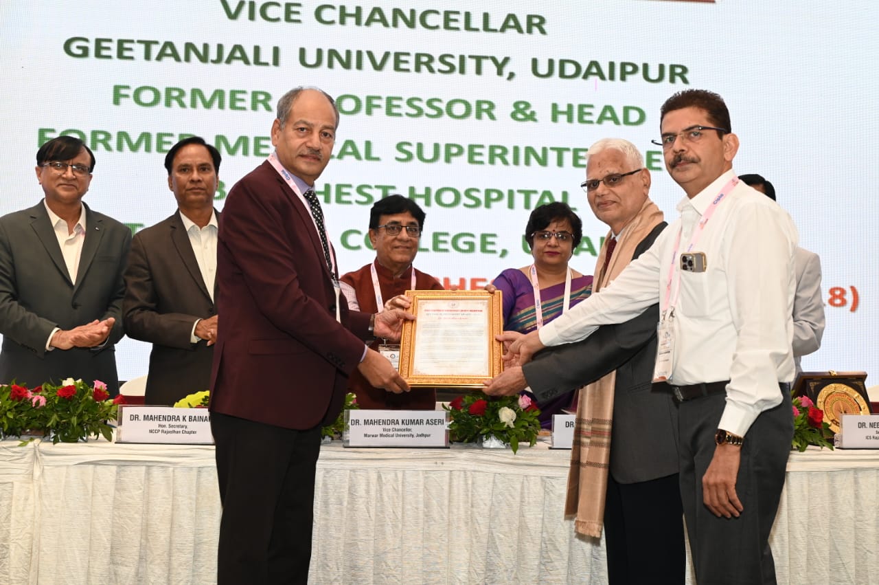 Dr. S.K. Luhadiya Honored with Lifetime Achievement Award by Rajasthan State Chapter of Indian Chest Society