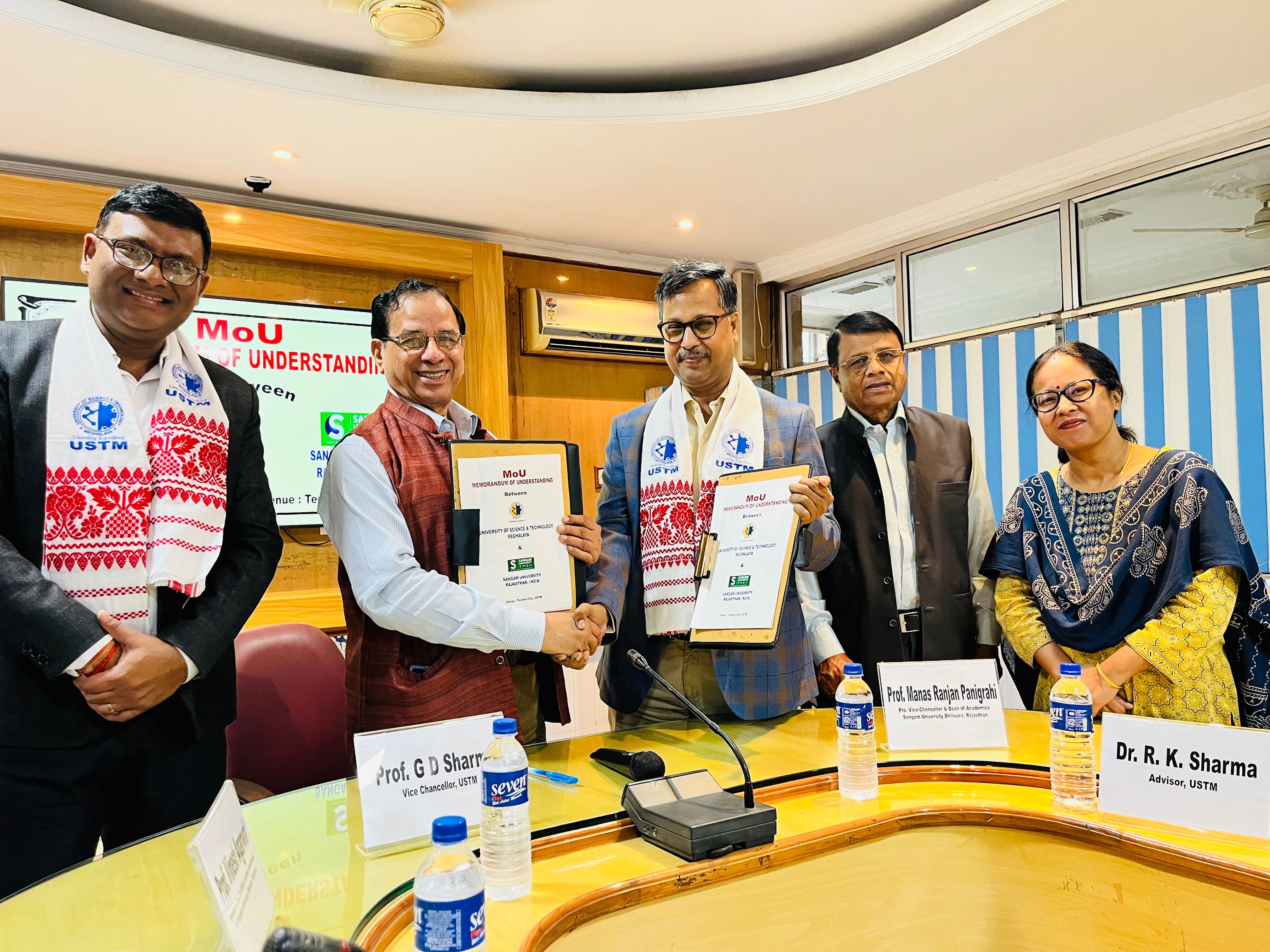 MoU Signed Between University of Science and Technology Meghalaya and Sangam University