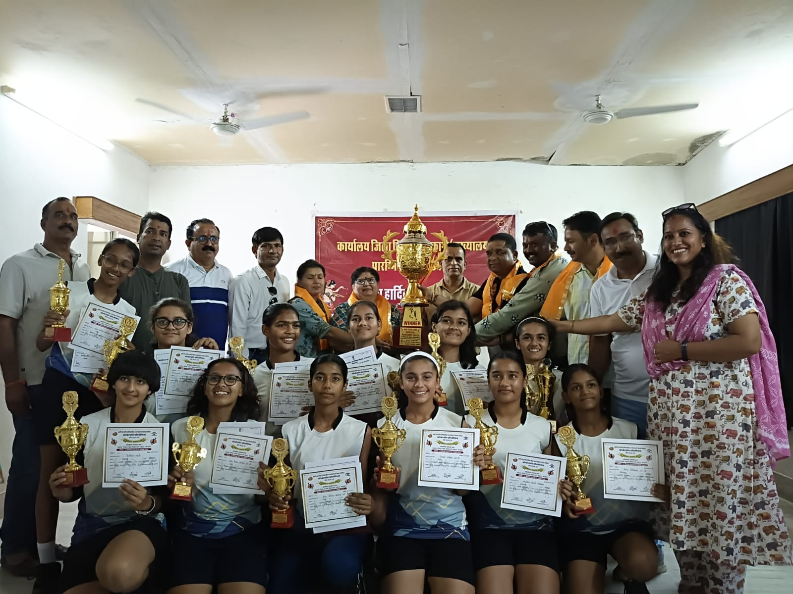 Udaipur Students' Basketball Team Honored After Winning Gold Medal at State-Level Competition