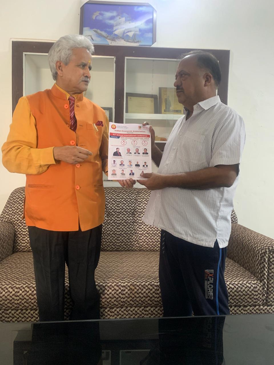 Courtesy Meeting Between NIMS University's Pro-Chancellor, Prof. Amerika Singh, and Principal of St. Andrew's PG College, Prof. (Dr.) J.K. Loan