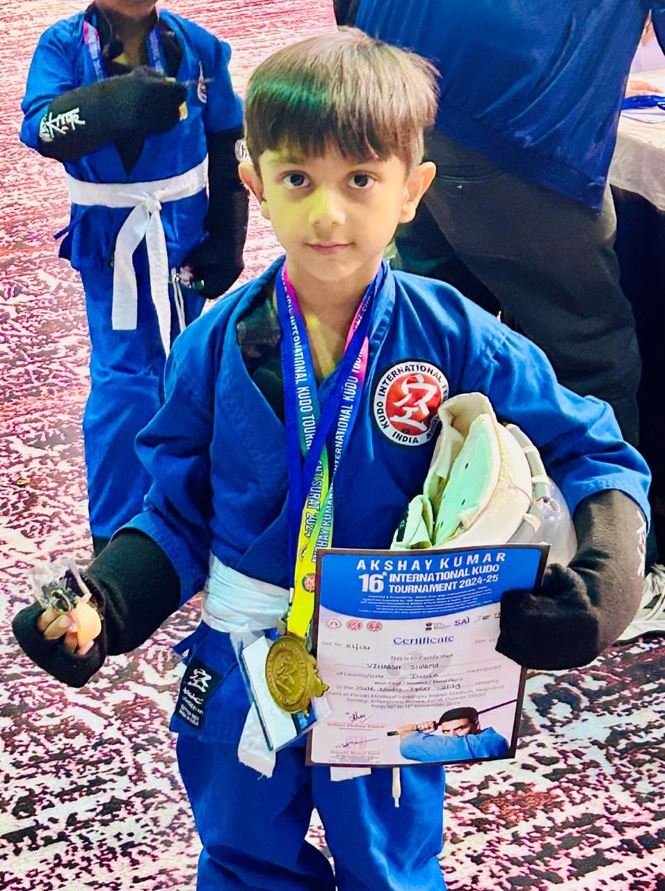 Udaipur's Viharsh Wins Two Gold Medals at National Kudo Championship