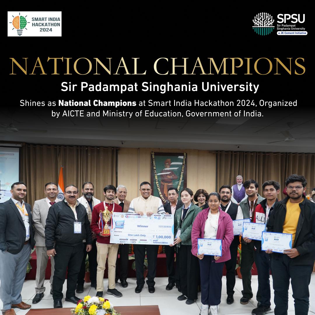 SPSU Udaipur Team Wins at Smart India Hackathon 2024