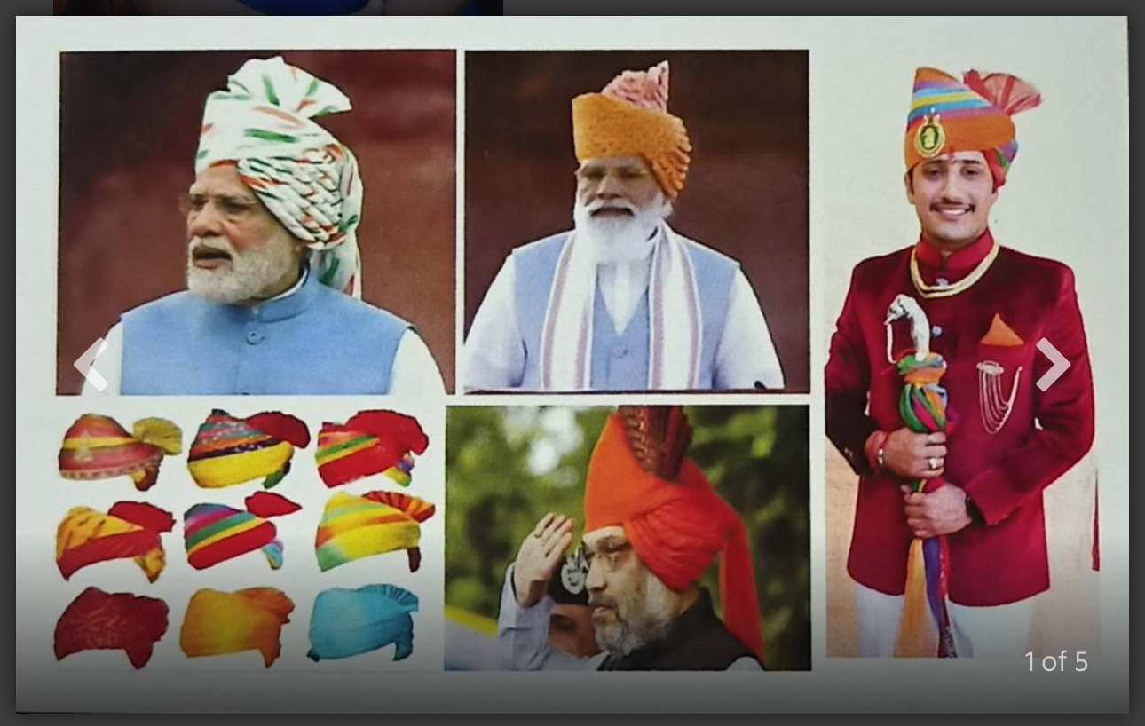 Devi Singh of Jodhpur ties a turban on Prime Minister Narendra Modi every time on national festivals*