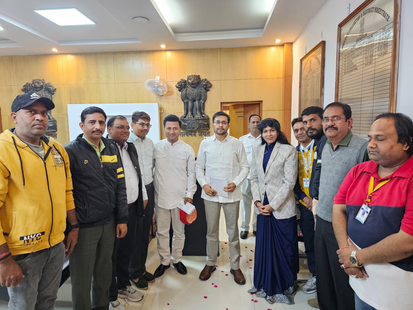 Newly Appointed Collector Welcomed by Narayan Seva Sansthan