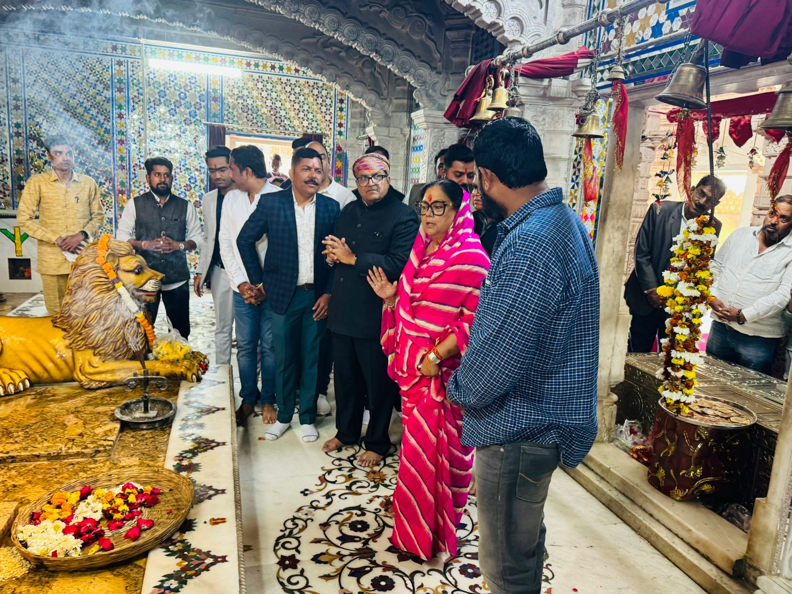 Former Chief Minister Vasundhara Raje Visits Ghatavali Mataji Temple