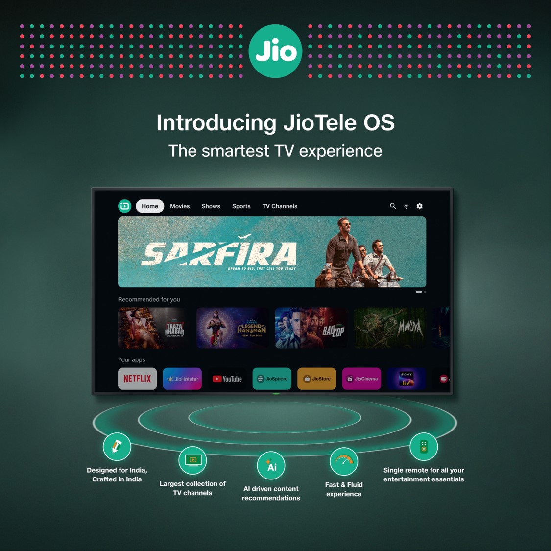 Jio Introduces JioTele OS: Innovation Operating System for every Smart TV