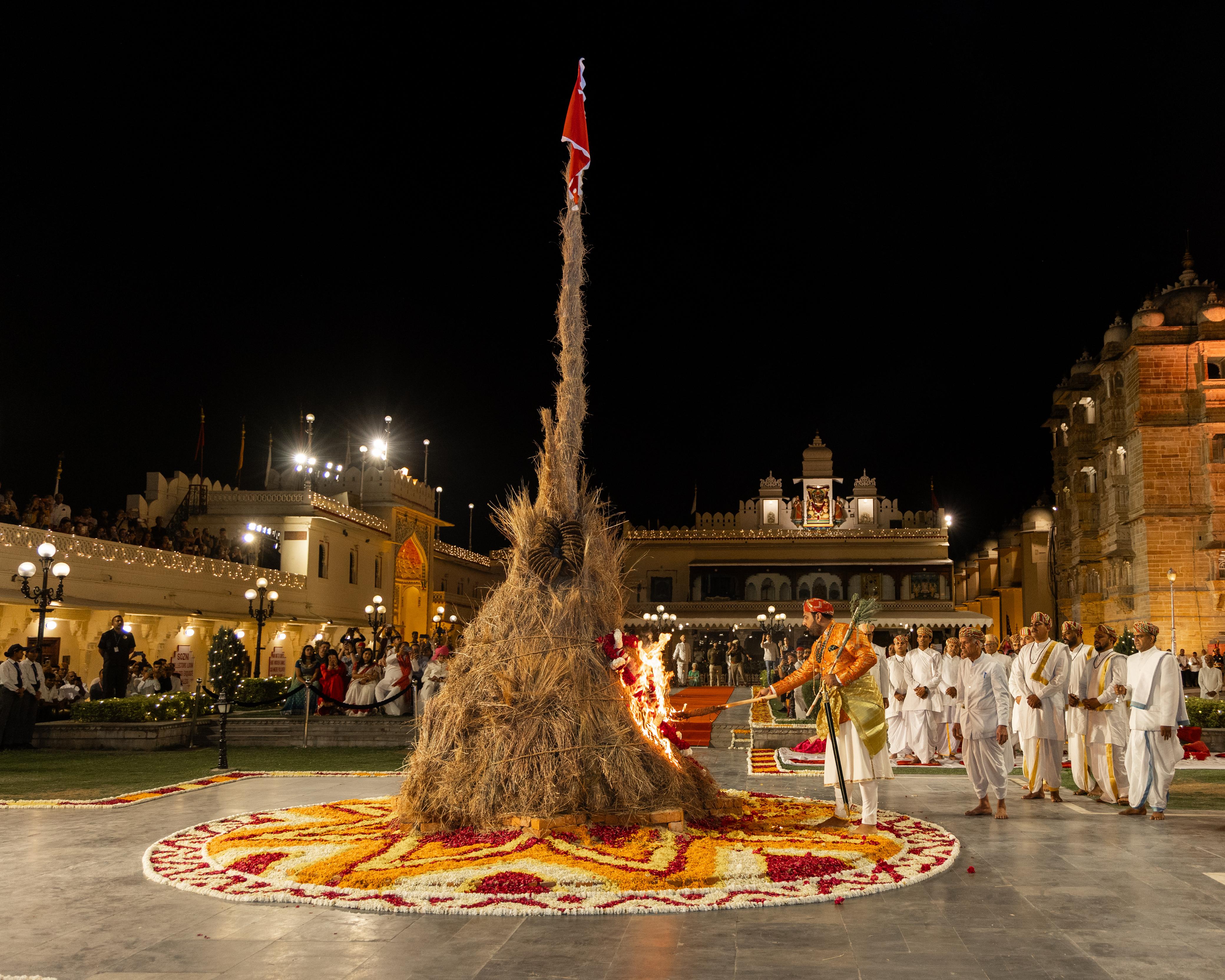 City Palace Celebrates Holika Deepan Festival Traditionally