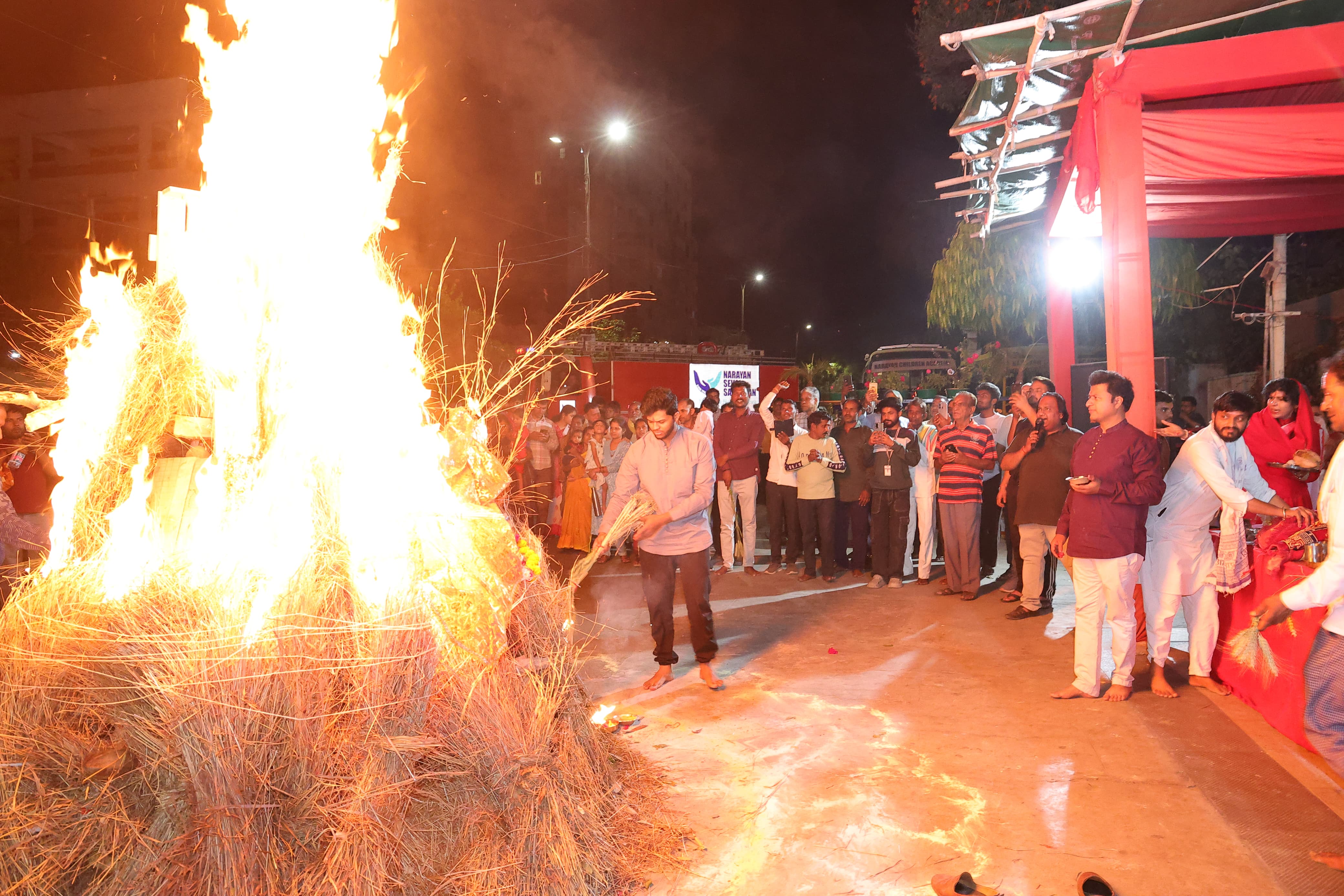 Narayana Seva Hosts Holika Dahan Ceremony