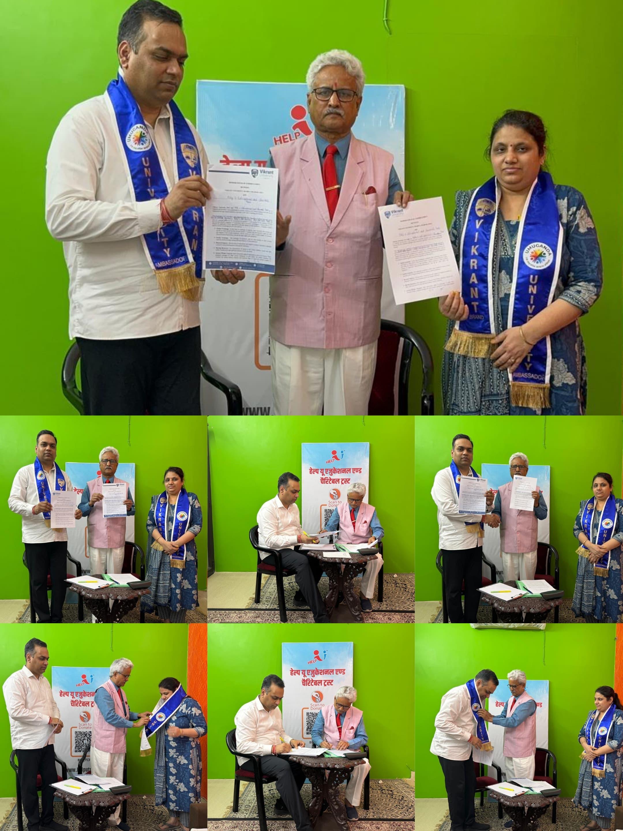 Vikrant University, Gwalior and Help U Educational & Charitable Trust, Lucknow Sign Key MoU