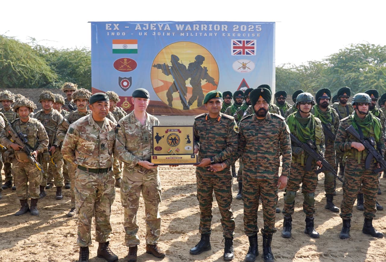 INDIA–UK JOINT MILITARY EXERCISE ‘AJEYA WARRIOR-25’  CONCLUDES AT RAJASTHAN