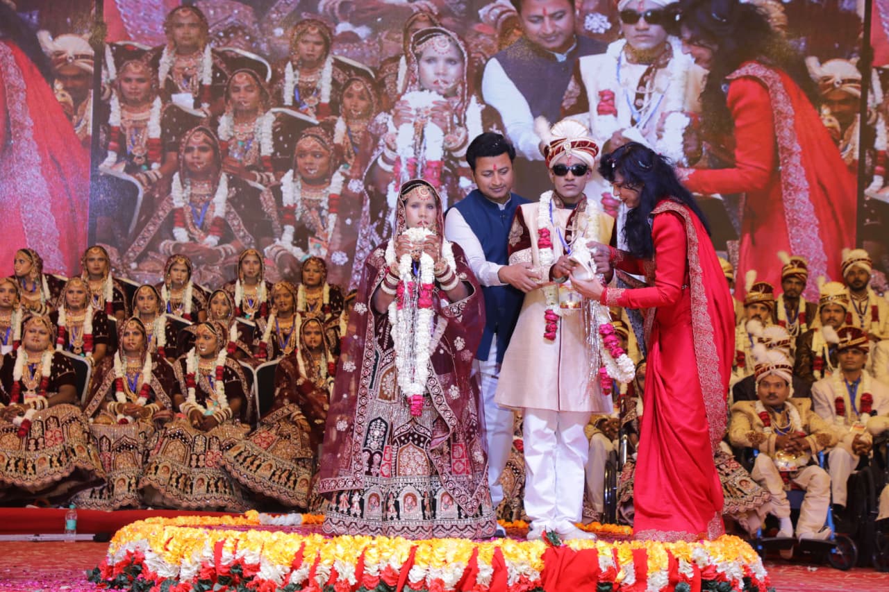45th Mass Wedding Ceremony for Divyang and Underprivileged Couples Organized by Narayan Seva Sansthan