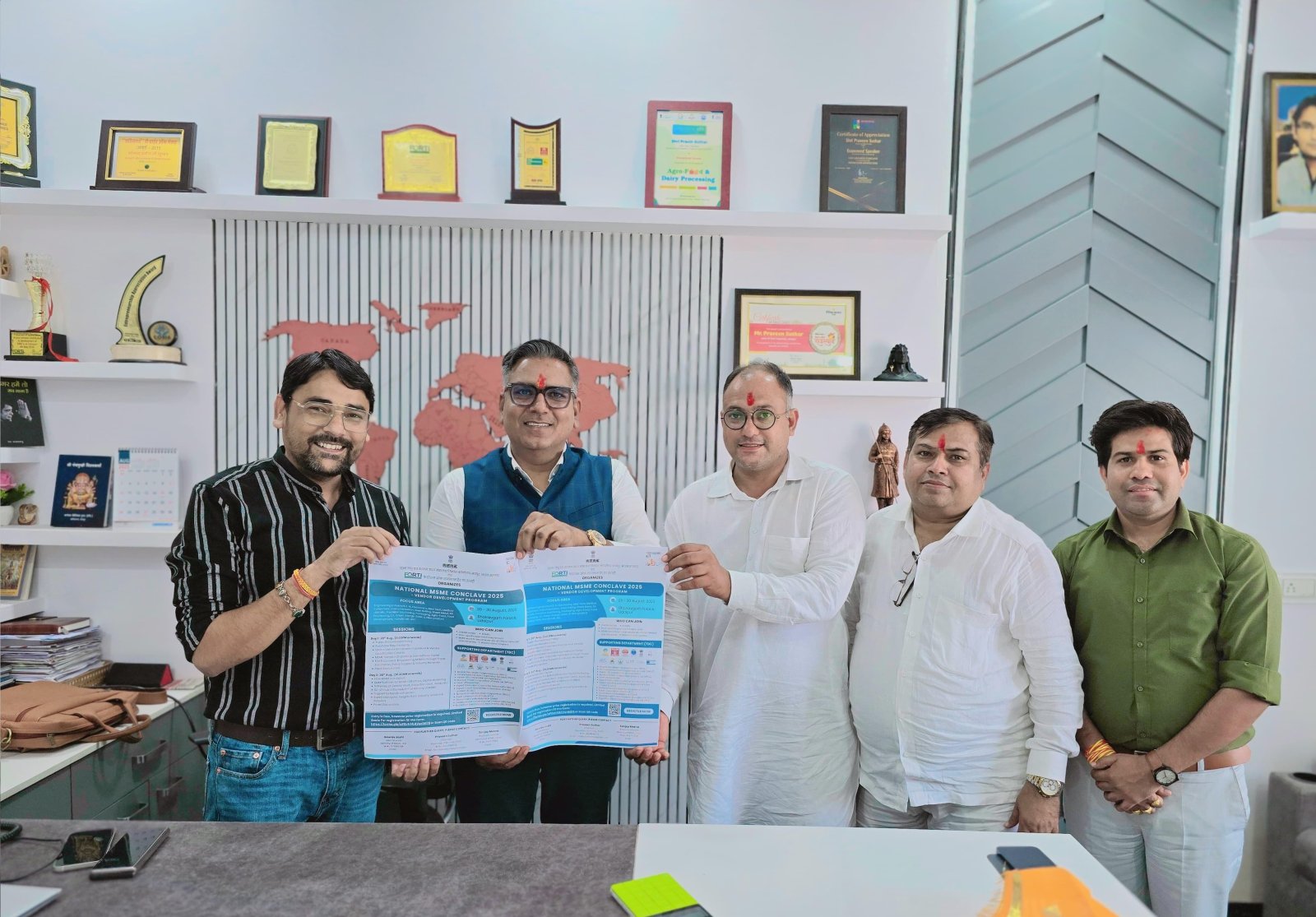 Dharam Kulariya Felicitated in Udaipur, Poster of National MSME Conclave 2025 Unveiled