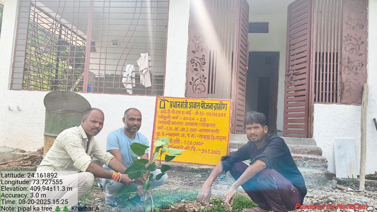 “एक पेड़ मां के नाम” अभियान पीएम आवास लाभार्थियों के घरों पर हुआ वृक्षारोपण,उदयपुर व सलूंबर में 3 हजार 819 पौधे रोपे