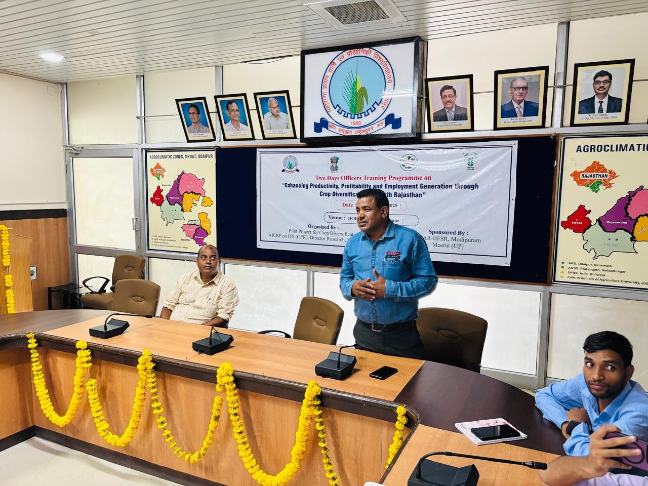 महाराणा प्रताप कृषि एवं प्रौद्योगिकी विश्वविद्यालय में फसल विविधीकरण पर दो दिवसीय अधिकारियों का प्रशिक्षण सम्पन्न