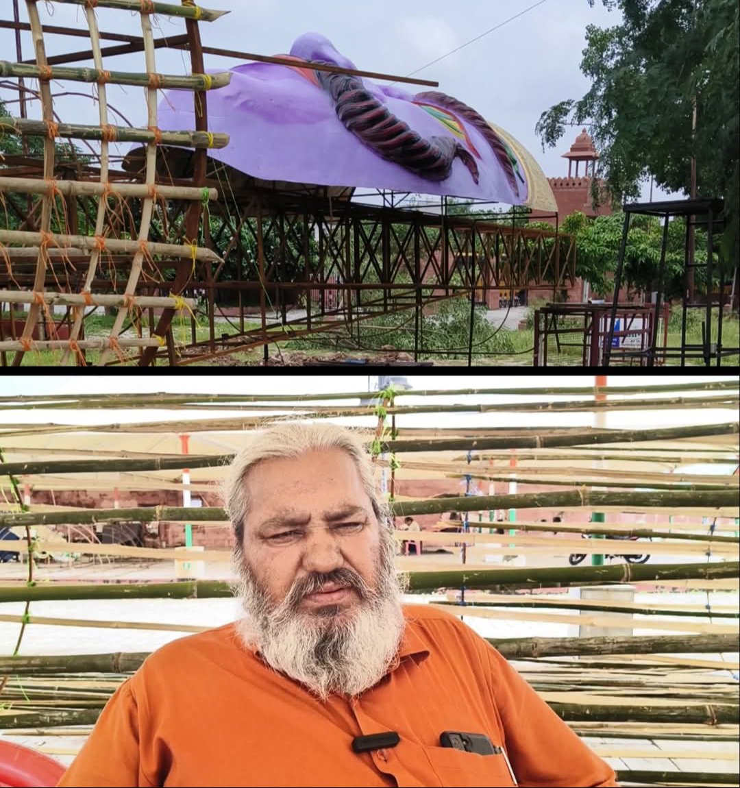 अम्बाला के गुरु तेजेंद चौहान की निगरानी में बन रहा है कोटा 215 फिट ऊंचा रावण का पुतला