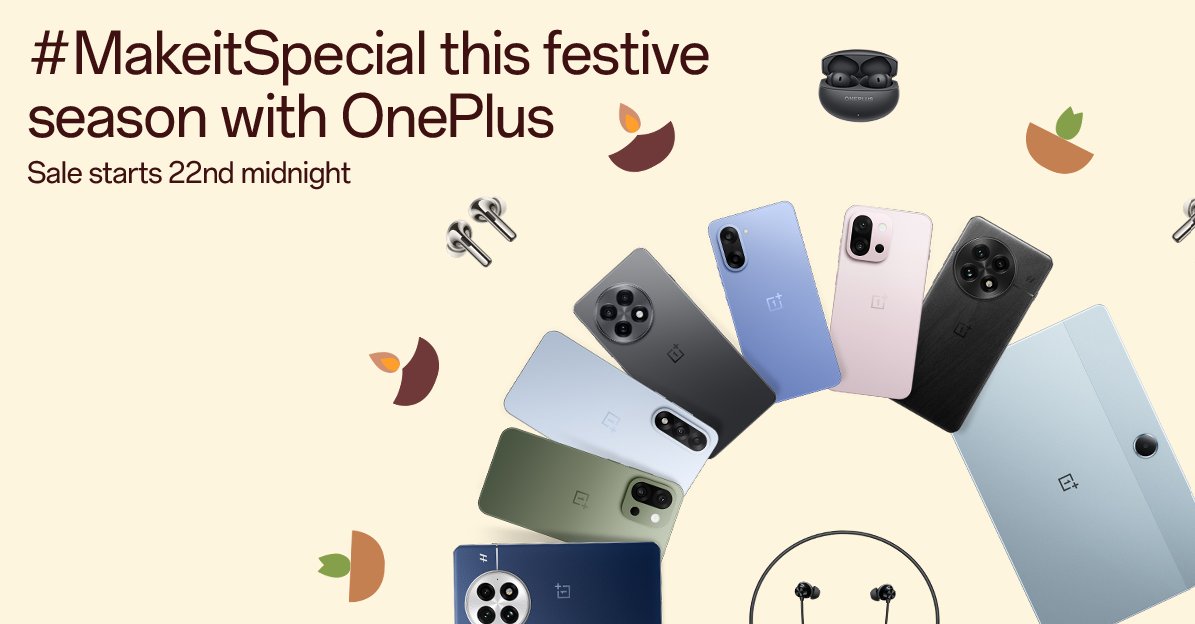 OnePlus announces Diwali festive season sale, unveils series of offers across smartphones, tablets and TWS products