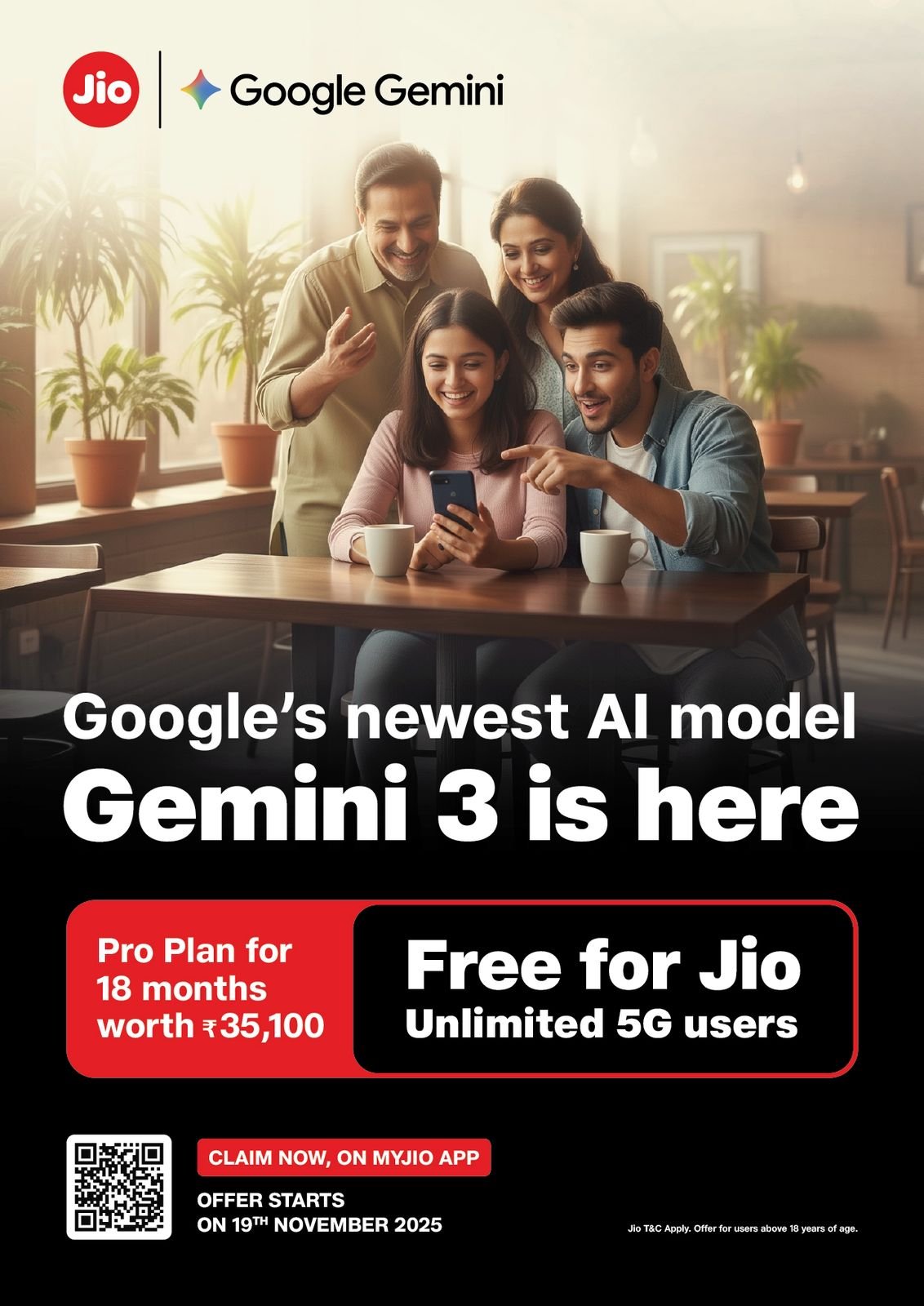 Jio Upgrades AI Offering with Gemini 3 Access; Expands Free Pro Plan Eligibility to All Unlimited 5G Users
