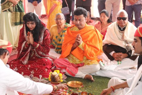 ####Vastu Puja Performed for Narayan Seva Sansthan’s ‘World of Humanity’ Hospital