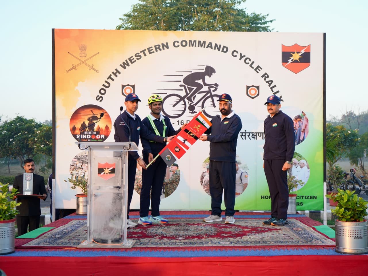 FLAG-IN CEREMONY: SOUTH WESTERN COMMAND CYCLE RALLY   