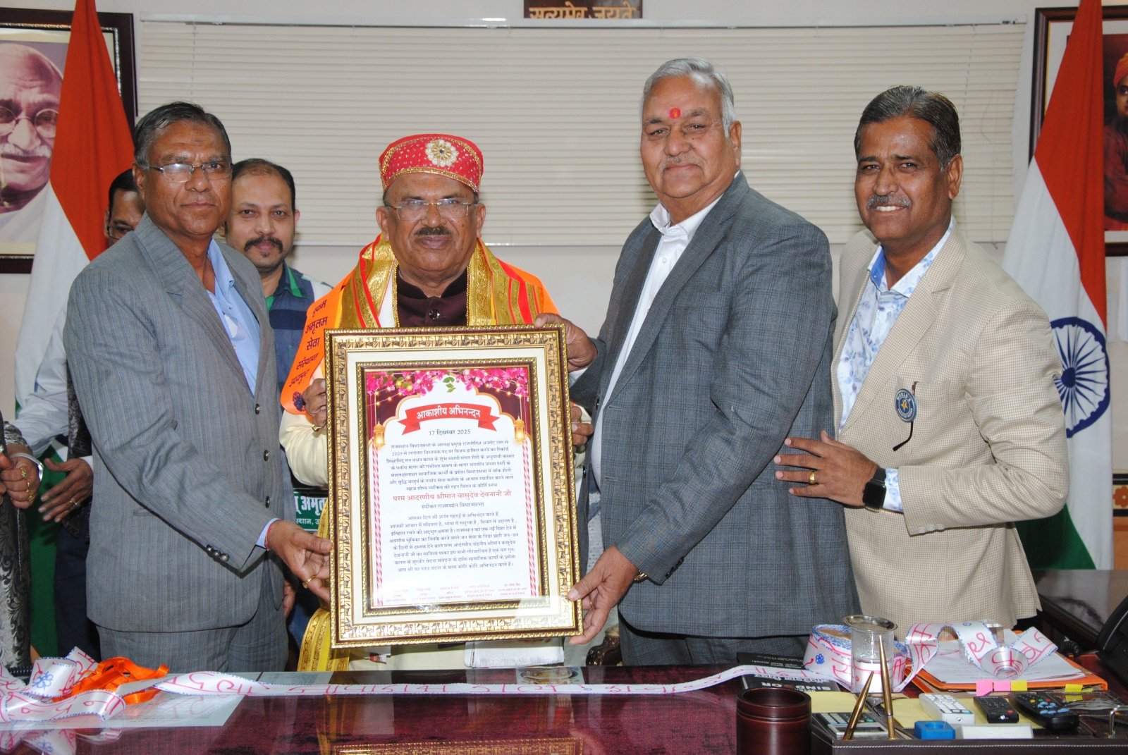 Udaipur Organizations Felicitate Assembly Speaker Vasudev Devnani
