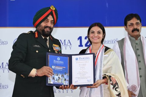 सप्त शक्ति कमांड के आर्मी कमांडर ने पूर्णिमा विश्वविद्यालय के दीक्षान्त समारोह में छात्रों को दी प्रेरणा