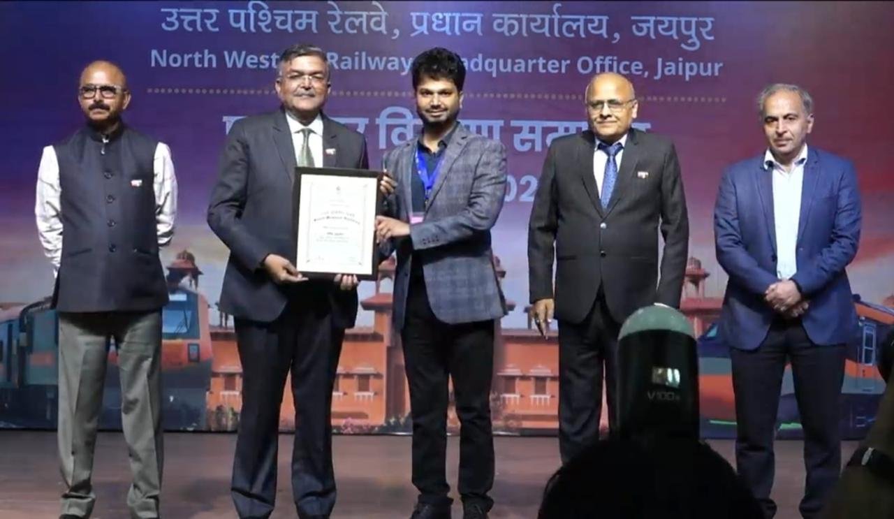 North Western Railway Honors Officer Manish Padmawat for Outstanding Service