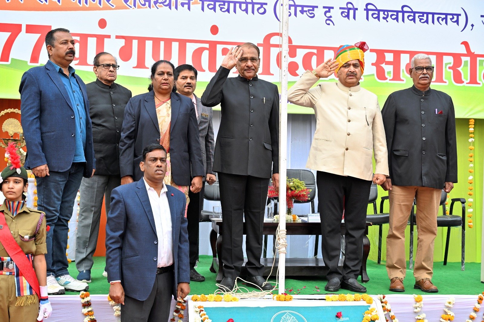 Rajasthan Vidyapeeth University Celebrates 77th Republic Day with Patriotic Fervour