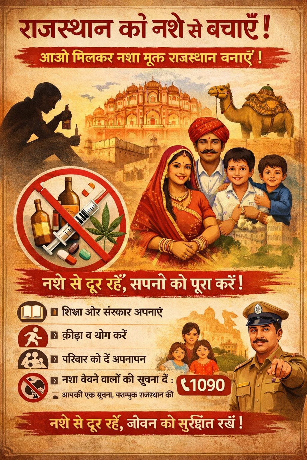 जन जागरण कर ,उड़ता राजस्थान बनने से बचाए