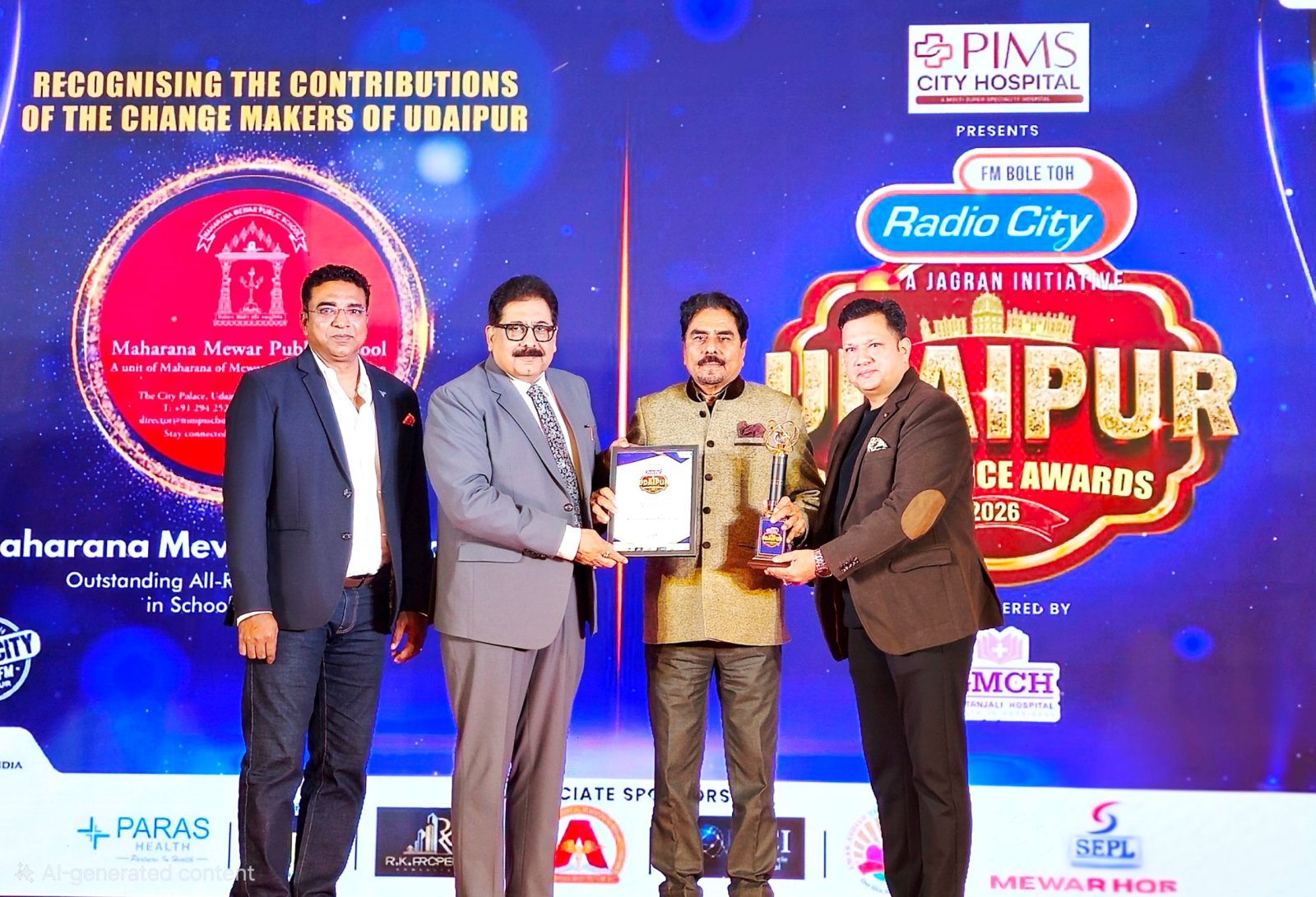 Maharana Mewar Public School Honored with “Udaipur Excellence Award 2026”