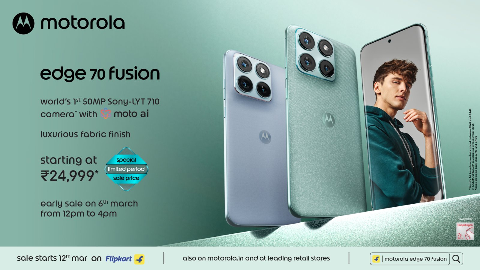 Motorola edge 70 fusion launched, Starting at just Rs. 24,999*!