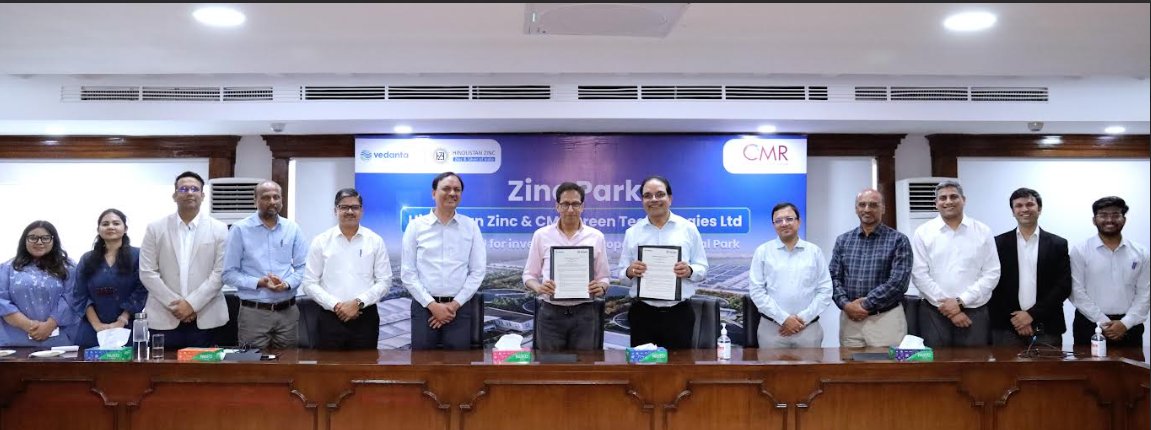 Hindustan Zinc partners with CMR Green Technologies Ltd. for Zinc Alloy Manufacturing at Zinc Park in Rajasthan