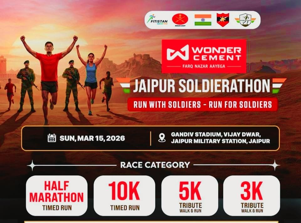 FIRST EDITION OF WONDER CEMENT JAIPUR SOLDIERATHON 2026 TO CELEBRATE FITNESS AND PATRIOTISM IN JAIPUR