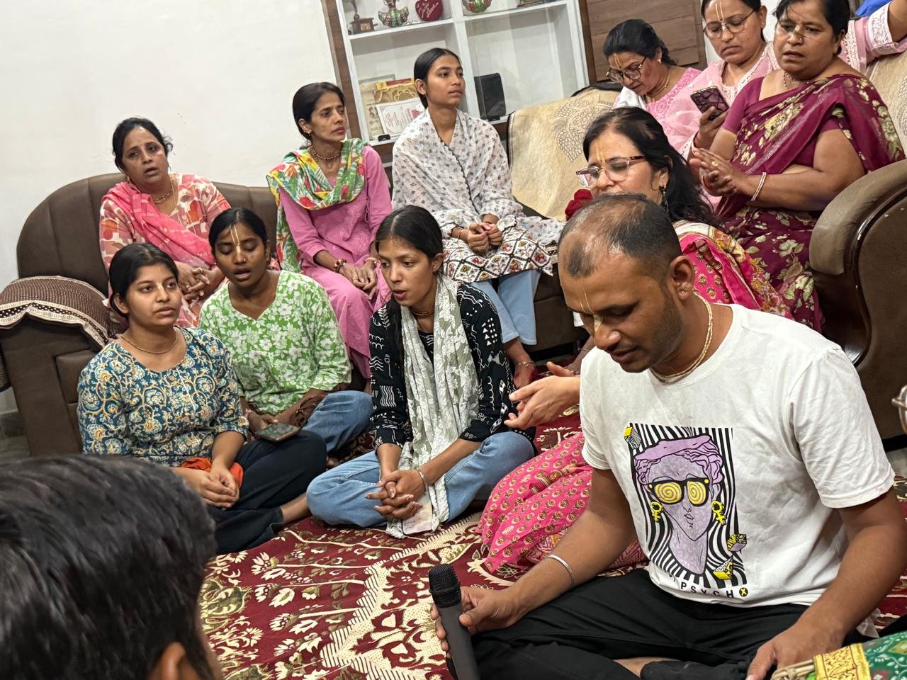 Satsang and Sankirtan Gathering Organized on Papmochani Ekadashi in Bahubali Colony