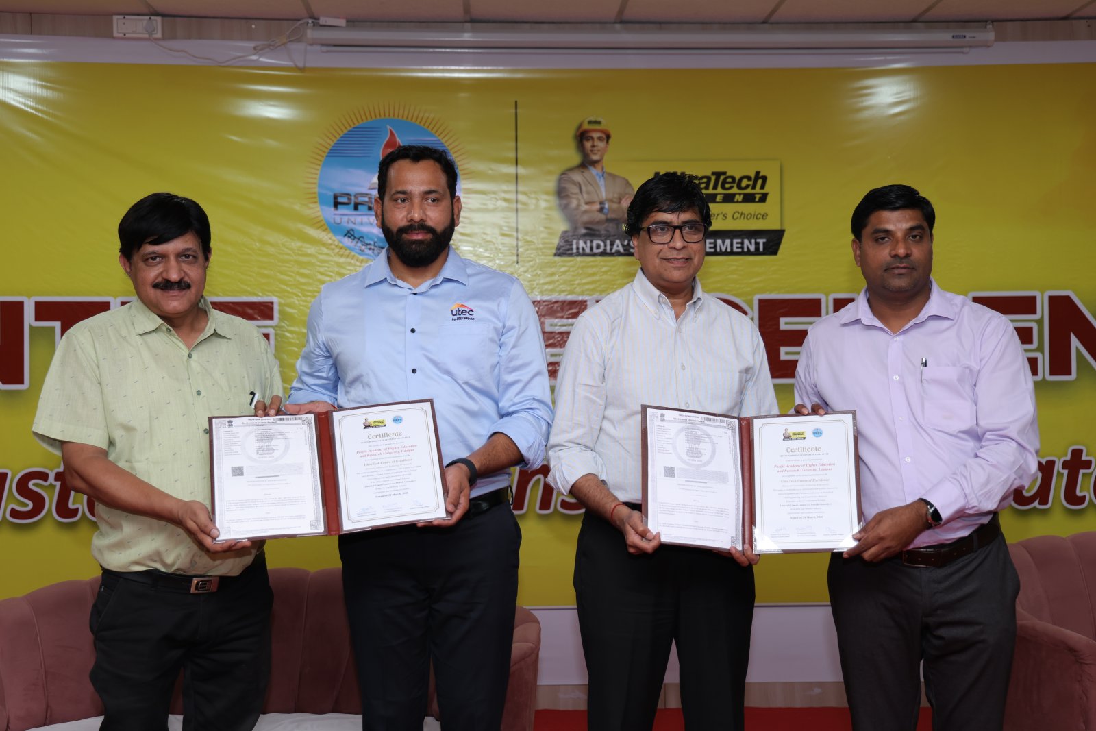 पेसिफिक अकडेमी ऑफ़ हायर एजुकेशन एंड रिसर्च यूनिवर्सिटी और अल्ट्राटेक सीमेंट के बीच एमओयू, सेंटर ऑफ एक्सीलेंस की स्थापना