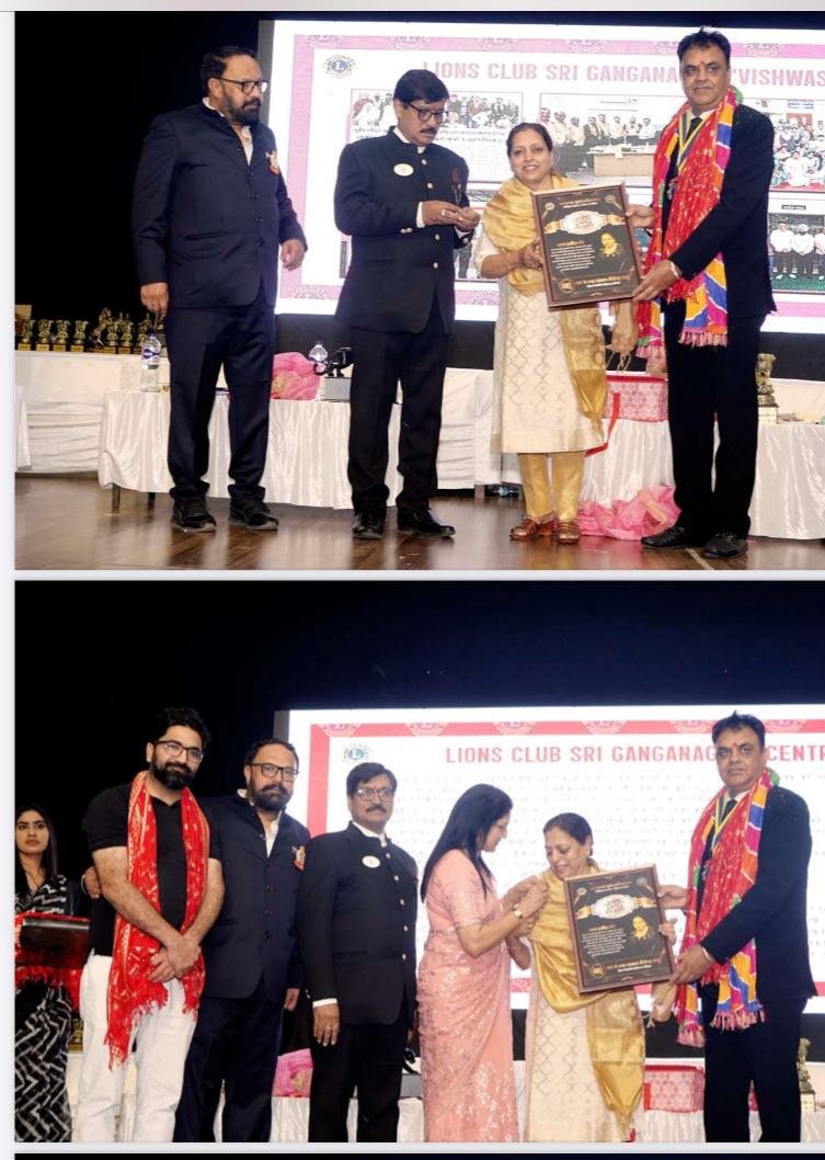 महिला स्वास्थ्य एवं स्वच्छता प्रोजेक्ट में उत्कृष्ट योगदान के लिए लायनेड हरविंदरकौर सम्मानित