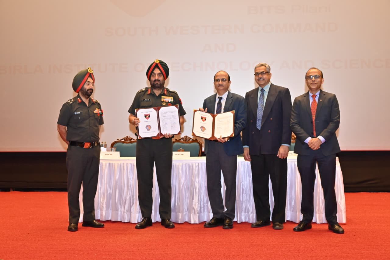 SAPTA SHAKTI COMMAND AND BIRLA INSTITUTE OF TECHNOLOGY AND SCIENCE PILANI FORGE STRATEGIC PARTNERSHIP FOR RESEARCH AND DEVELOPMENT AND TECHNOLOGICAL INNOVATIONS