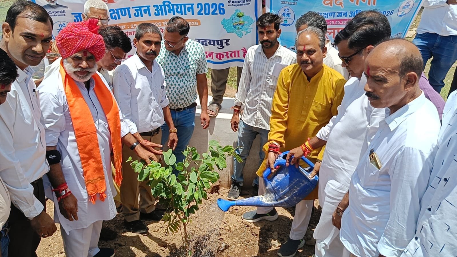 प्रभारी मंत्री हेमंत मीणा ने नांदेश्वर तालाब पर किया जलपूजन