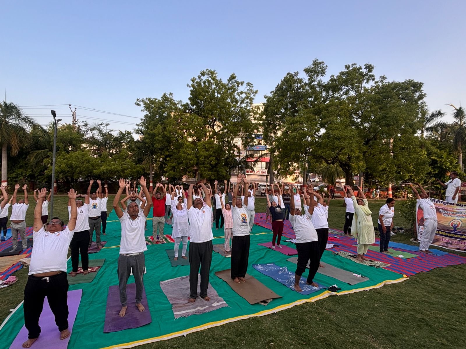 Yoga Protocol Rehearsal Conducted at Sukhadia Samadhi Ahead of International Yoga Day