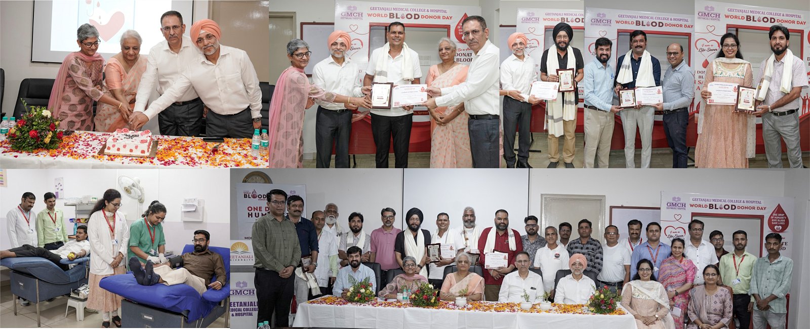 GMCH में विश्व रक्तदान दिवस पर रक्तदाताओं एवं समाजसेवियों का सम्मान