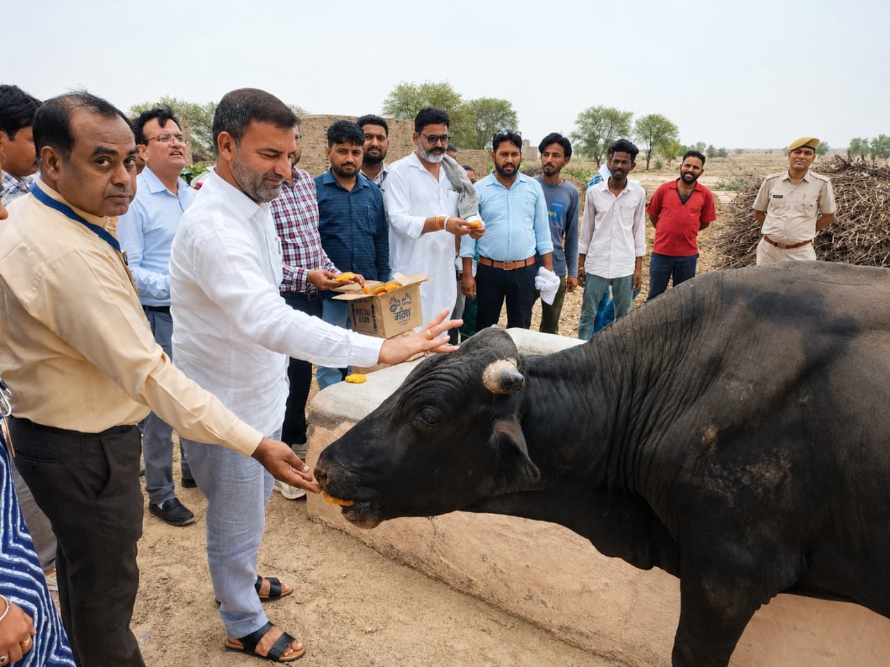 निराश्रित गौवंश की सुरक्षा के लिये रेडियमयुक्त रिफलेक्टिव पट्टियां बांधीं